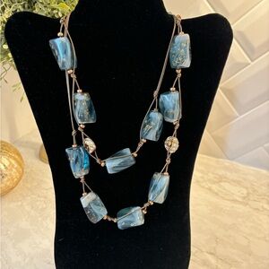 Chico’s blue and gold necklace